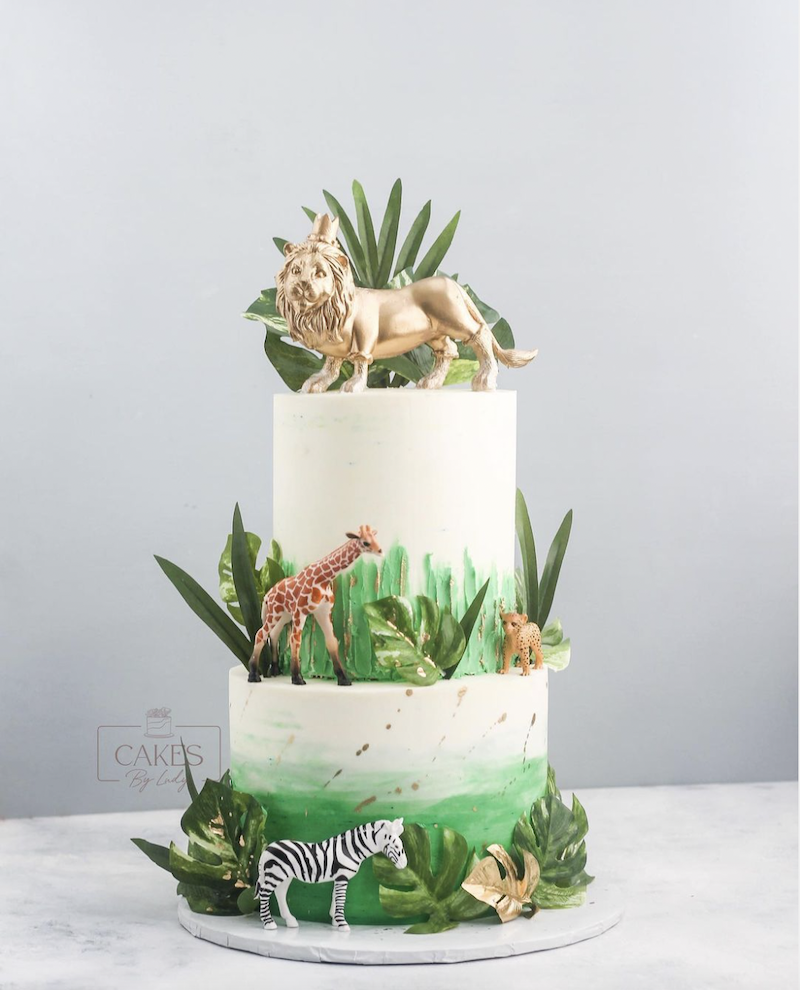 jungle safari baby shower cake