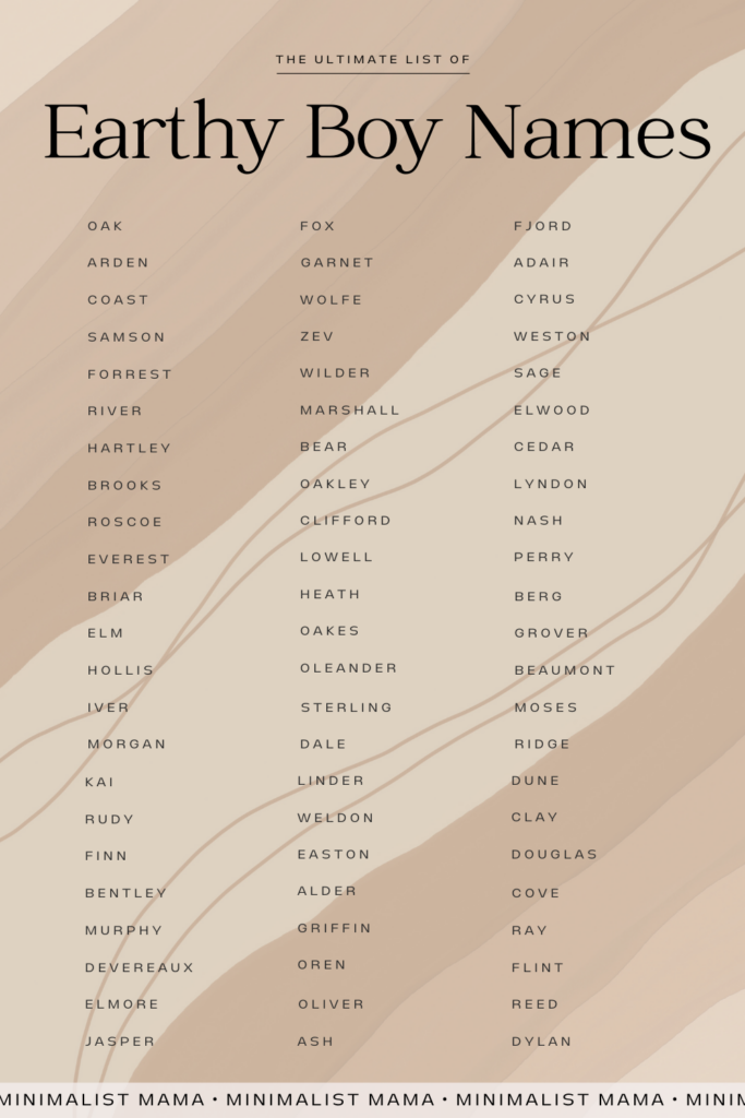 85+ Earthy Boy Names (That You Didn't Know Were In) 2024