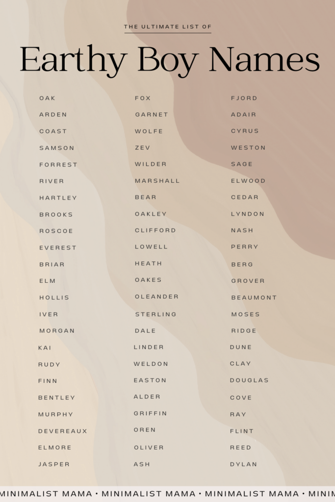 85+ Earthy Boy Names (That You Didn't Know Were In) 2024