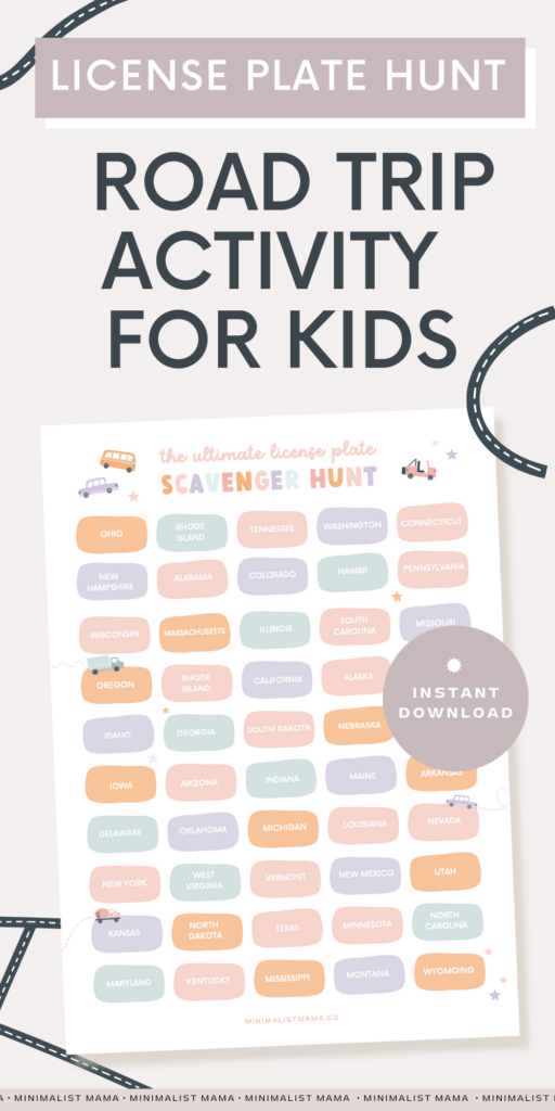 The Cutest Road Trip License - Road Trip License Plate Game Printable 1 512x1024 
