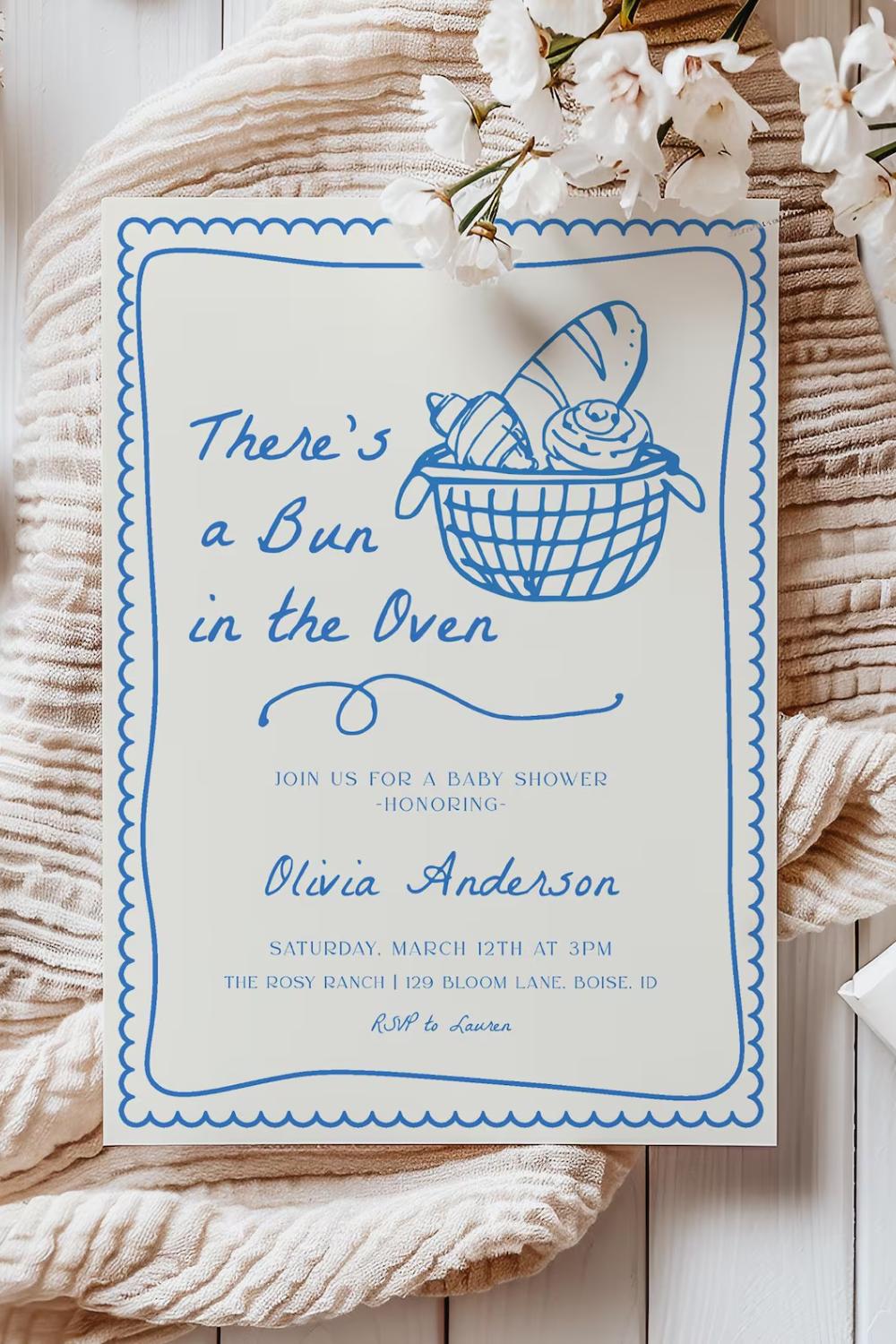 bun in the oven baby shower