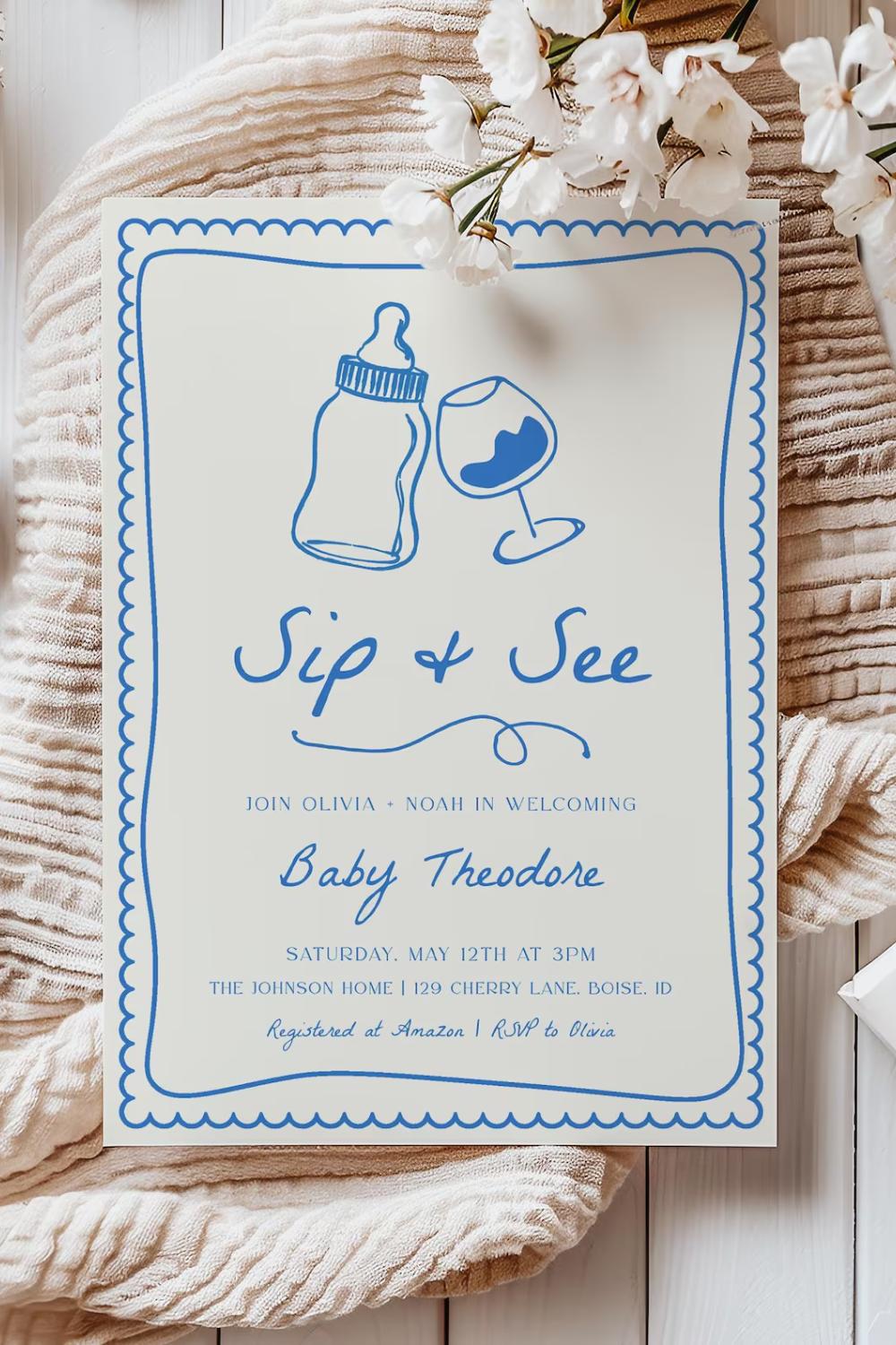 sip and see baby shower
