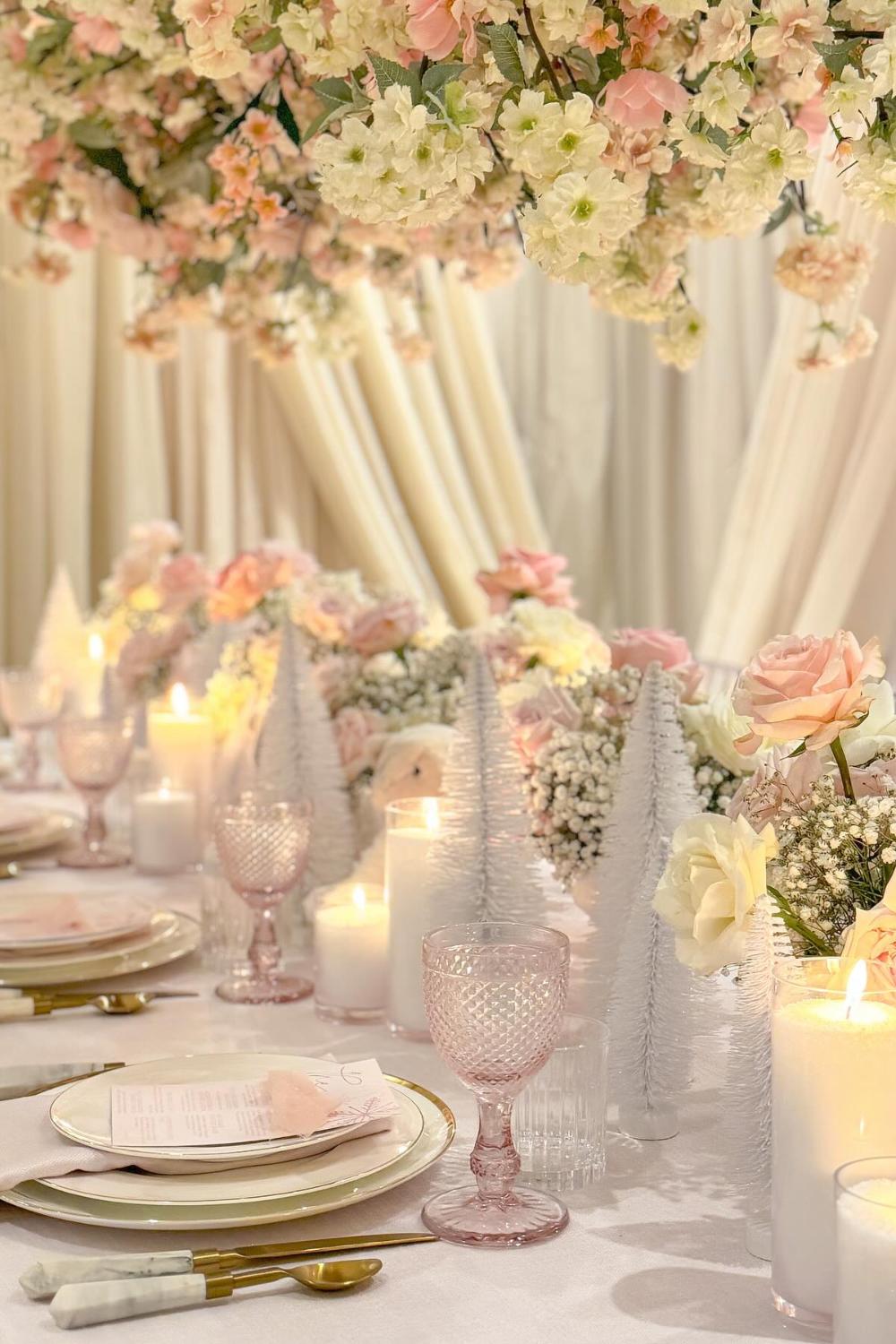 pink and white baby shower