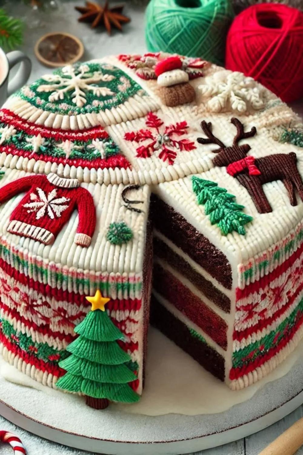 knit styled cake