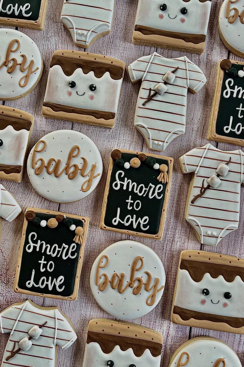 smores baby shower cookies
