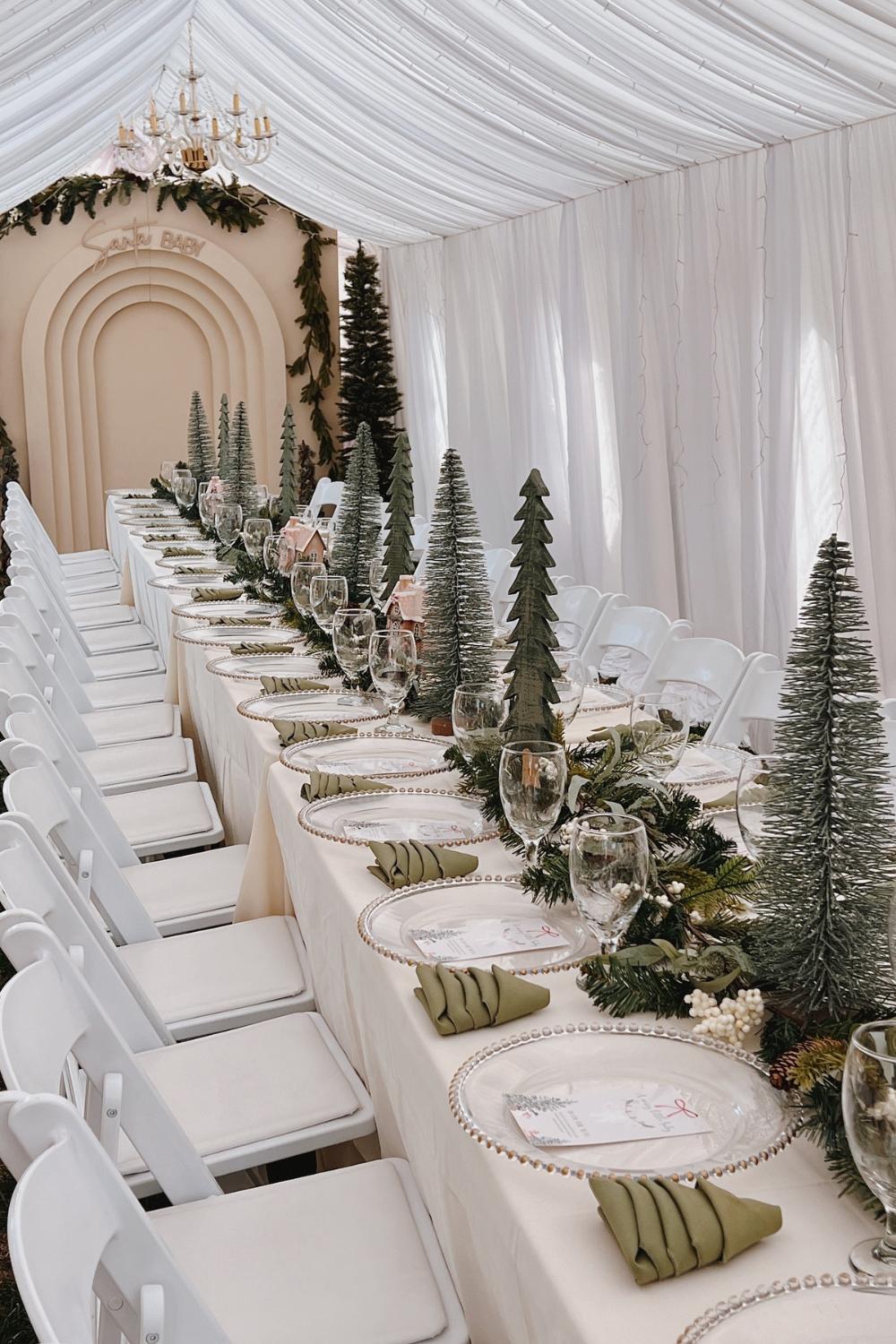 pine and white baby shower