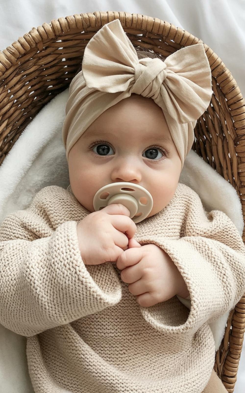 baby girl with bow