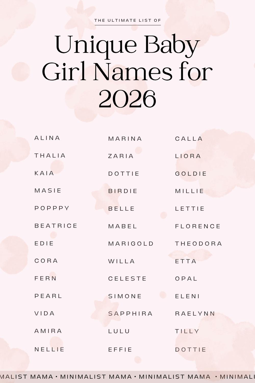 unique girl names