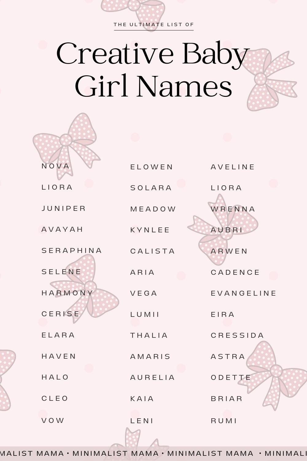 creative names for girls