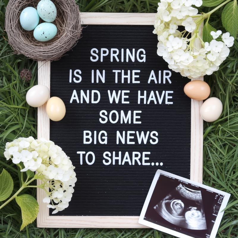 spring pregnancy announcement