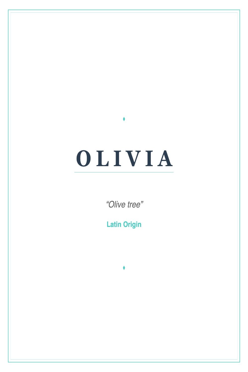 Olivia baby name art in Classic style with laurel wreath design