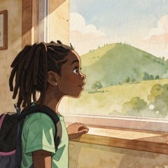 A personalized children's storybook illustration