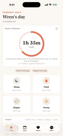 Baby Days app β newborn log