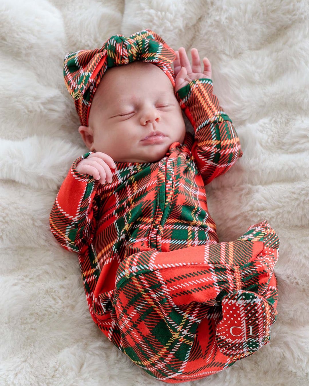 Bamboo waffle-knit zipper footie pajamas in a Christmas print