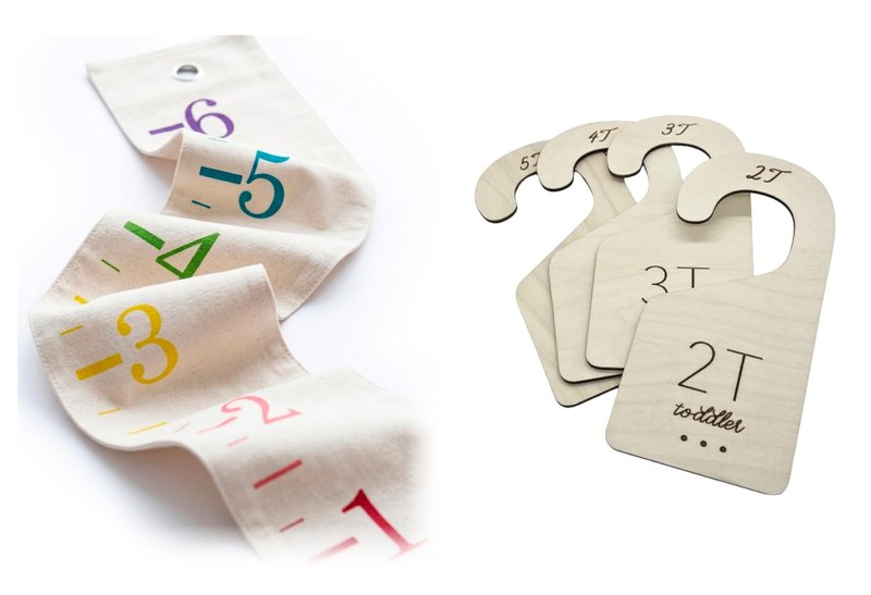 White Loft Rainbow Toddler Room Set: rainbow growth chart and toddler closet dividers